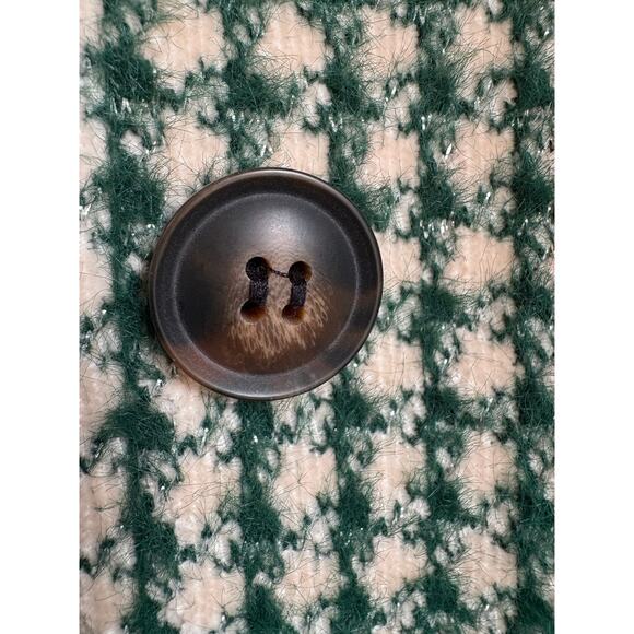 Anthropologie Jacket in Green Cream Silver Soft Fabric - Femme Swing - Like New! - Picture 15 of 15